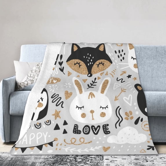 Kll Fleece Blanket Plush Throw Blanket Funny Animals Series,Soft Fuzzy Cozy Flannel Blanket For Couch Sofa Bed.(40"X30")