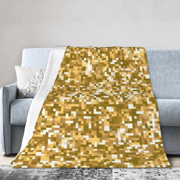 Kll Fleece Blanket Plush Throw Blanket Glitter Gold,Soft Fuzzy Cozy Flannel Blanket For Couch Sofa Bed.(40"X30")