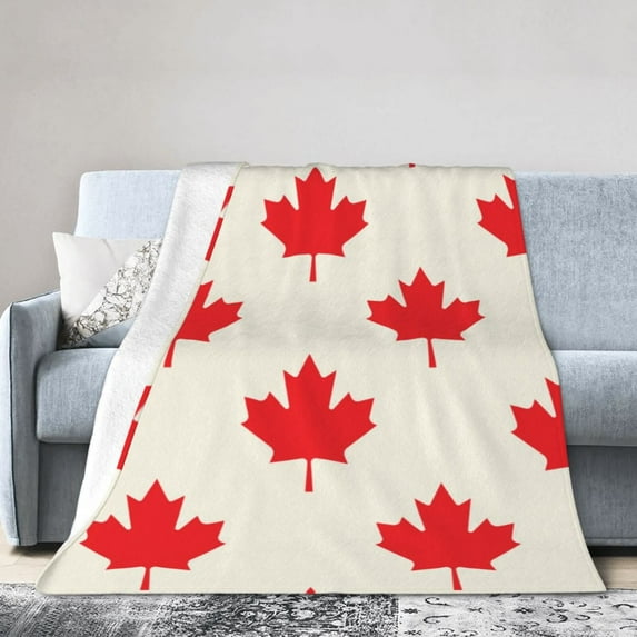 Kll Fleece Blanket Plush Throw Blanket Happy Canada Day,Soft Fuzzy Cozy Flannel Blanket For Couch Sofa Bed.(80"X60")