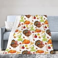 thumbnail image 1 of Kll Fleece Blanket Plush Throw Blanket Holiday Thanksgiving Turkey Apple Family Dinner,Soft Fuzzy Cozy Flannel Blanket For Couch Sofa Bed.(80"X60"), 1 of 9