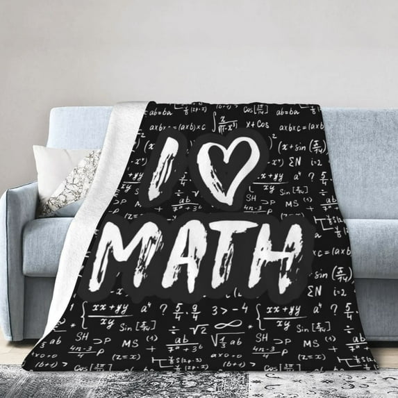 Kll Fleece Blanket Plush Throw Blanket I Love Math,Soft Fuzzy Cozy Flannel Blanket For Couch Sofa Bed.(60"X50")