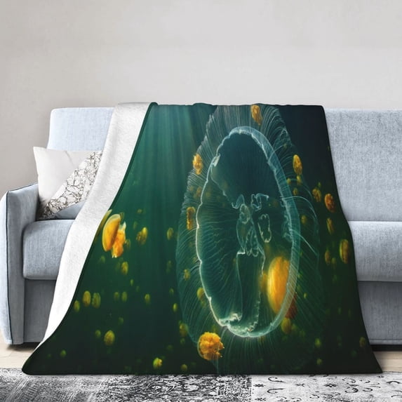 Kll Fleece Blanket Plush Throw Blanket Jelly Fish,Soft Fuzzy Cozy Flannel Blanket For Couch Sofa Bed.(40"X30")
