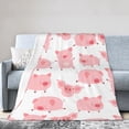 thumbnail image 1 of Kll Fleece Blanket Plush Throw Blanket Kawaii Pigs,Soft Fuzzy Cozy Flannel Blanket For Couch Sofa Bed.(60"X50"), 1 of 9