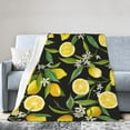 thumbnail image 1 of Kll Fleece Blanket Plush Throw Blanket Lemon Fruits Flowers Leaves,Soft Fuzzy Cozy Flannel Blanket For Couch Sofa Bed.(40"X30"), 1 of 9