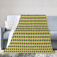 thumbnail image 1 of Kll Fleece Blanket Plush Throw Blanket Mardi Gras Purple Yellow Plaid,Soft Fuzzy Cozy Flannel Blanket For Couch Sofa Bed.(50"X40"), 1 of 9
