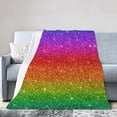 thumbnail image 1 of Kll Fleece Blanket Plush Throw Blanket Rainbow Glitter,Soft Fuzzy Cozy Flannel Blanket For Couch Sofa Bed.(60"X50"), 1 of 9