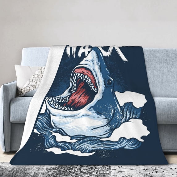 Kll Fleece Blanket Plush Throw Blanket Shark,Soft Fuzzy Cozy Flannel Blanket For Couch Sofa Bed.(50"X40")