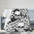 thumbnail image 1 of Kll Fleece Blanket Plush Throw Blanket Skull And Palm Leaves,Soft Fuzzy Cozy Flannel Blanket For Couch Sofa Bed.(80"X60"), 1 of 9