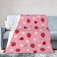 thumbnail image 1 of Kll Fleece Blanket Plush Throw Blanket Strawberry And Ladybugs,Soft Fuzzy Cozy Flannel Blanket For Couch Sofa Bed.(40"X30"), 1 of 9
