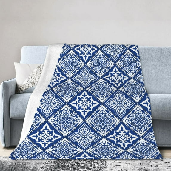 Kll Fleece Blanket Plush Throw Blanket Stylized Flowers Vintage Boho,Soft Fuzzy Cozy Flannel Blanket For Couch Sofa Bed.(50"X40")