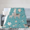thumbnail image 1 of Kll Fleece Blanket Plush Throw Blanket Teal Mama Llama,Soft Fuzzy Cozy Flannel Blanket For Couch Sofa Bed.(50"X40"), 1 of 9