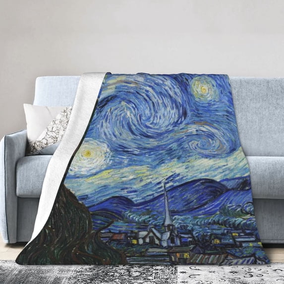 Kll Fleece Blanket Plush Throw Blanket The Starry Night,Soft Fuzzy Cozy Flannel Blanket For Couch Sofa Bed.(40"X30")