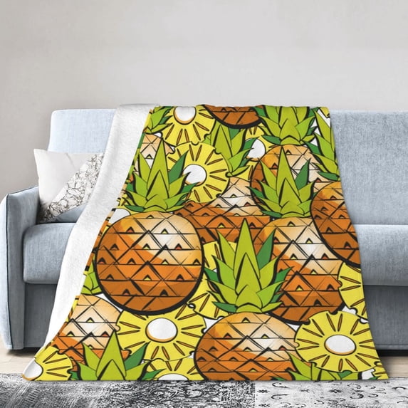 Kll Fleece Blanket Plush Throw Blanket Tropical Summer Fruit,Soft Fuzzy Cozy Flannel Blanket For Couch Sofa Bed.(40"X30")