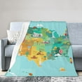 thumbnail image 1 of Kll Fleece Blanket Plush Throw Blanket Usa Tourist Map With Famous Landmarks,Soft Fuzzy Cozy Flannel Blanket For Couch Sofa Bed.(80"X60"), 1 of 9