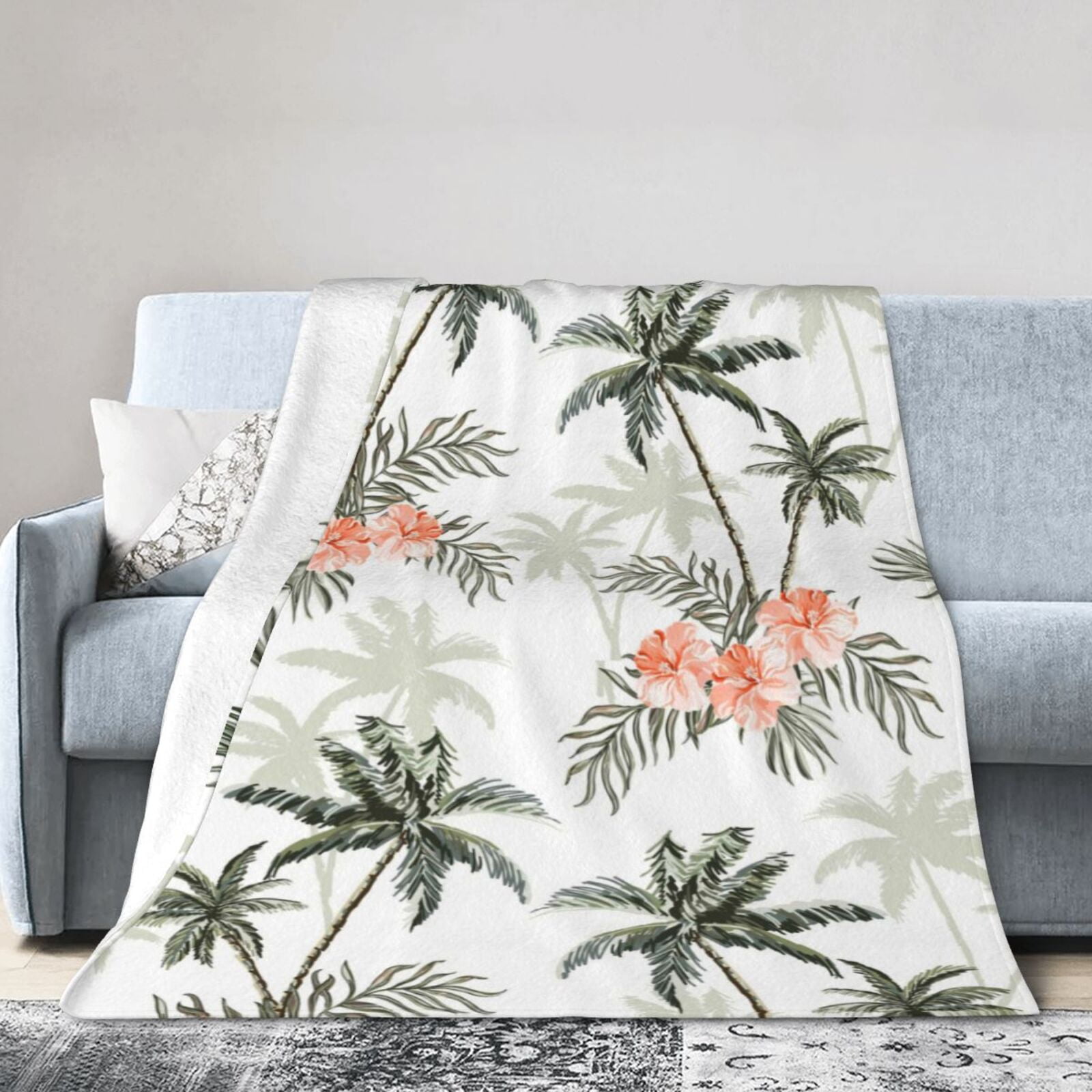 Palm tree fleece blanket hotsell