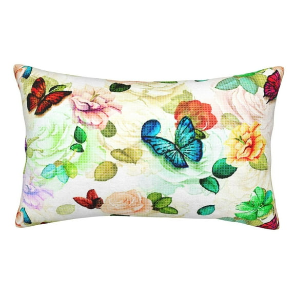 Kll Floral Vintage Pillow Covers Envelope Closure,Super Soft And Cozy Fuzzy Fleece Pillow Case Cover 16"X24"