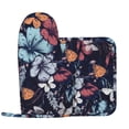 thumbnail image 1 of Kll Flowers Ad Butterflies Oven Gloves And Pot Holders Grill Gloves - Oven Gloves And Pot Holders, Non-Slip Cooking Gloves With Recycled Pads, 1 of 9