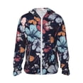 thumbnail image 1 of Kll Flowers Ad Butterflies Print Men'S Women’s Upf 50+ Sun Protection Outdoor Hoodie Jacket Long Sleeve Fishing Hiking Performance Shirt- 3x-Large, 1 of 8