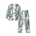 thumbnail image 1 of Kll Flowers And Butterflies Sleepwear Mens Flannel Pajamas,Long Cotton Pj Set, 1 of 9