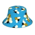 thumbnail image 1 of Kll Flying Bees Bucket Hat For Women Men Packable Travel Beach Sun Hat Outdoor Rave Accessories Reflective Fisherman Cap, 1 of 9