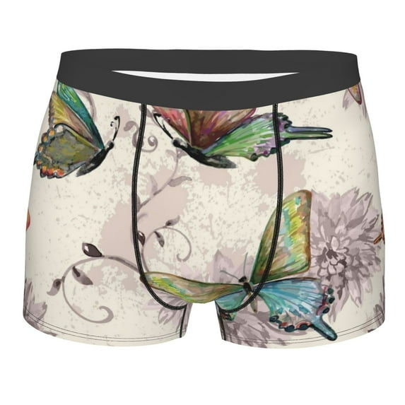 Kll Flying Butterflies Men'S Cotton Boxer Briefs Underwear-Small