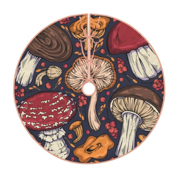 Kll Forest Wild Mushroom Christmas Tree Skirt 48",Party Decorations Farmhouse For Christmas Decorations Holiday Party