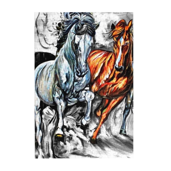 Kll Four Running Horses - 300 Piece Jigsaw Puzzle For Adult And Teenagers Family Educational Game Toys 300pcs