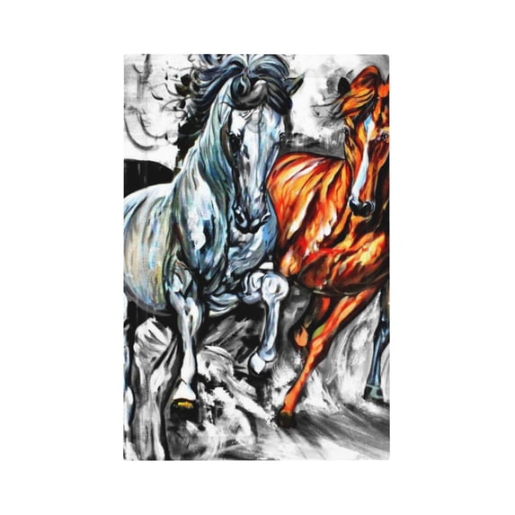 Kll Four Running Horses Wall Plate,Gloss Finish,Standard Size 1 - 5" X 3", Polycarbonate Thermoplastic,Electric Receptacle Plug Covers