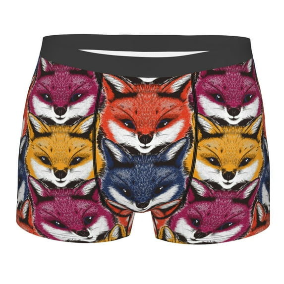 Kll Fox Face Men'S Cotton Boxer Briefs Underwear-Medium