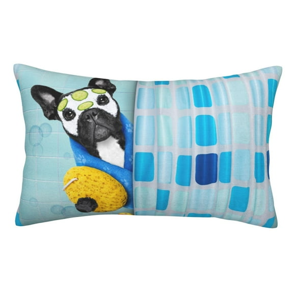 Kll French Bulldog Dog In A Bathtub Pillow Covers Envelope Closure,Super Soft And Cozy Fuzzy Fleece Pillow Case Cover 20"X30"