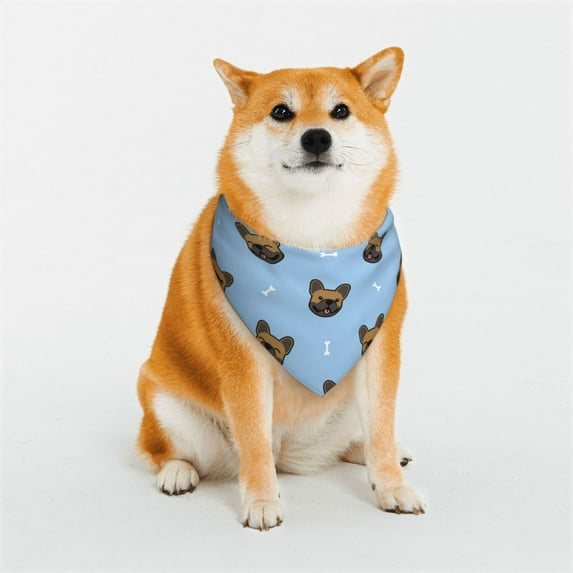 Kll French Bulldog Face Dog Bandanas,Triangle Reversible Pet Scarf For Small Medium Large And Extra Large Dogs-Small