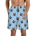 thumbnail image 1 of Kll French Bulldog Face Men'S Casual Summer Beach Shorts Hawaiian Shorts With Pockets-X-Large, 1 of 9