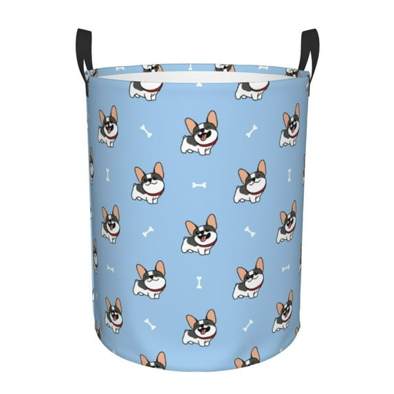 Kll French Bulldog2 Waterproof Foldable Laundry Hamper Bucket With Handles For Storage Bin,Kids Room,Home Organizer (Small)