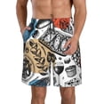 thumbnail image 1 of Kll French Food Men'S Casual Summer Beach Shorts Hawaiian Shorts With Pockets-Xx-Large, 1 of 9