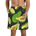 thumbnail image 1 of Kll Fresh Avocado Men'S Casual Summer Beach Shorts Hawaiian Shorts With Pockets-3x-Large, 1 of 9
