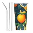 thumbnail image 1 of Kll Fresh Orange Stainless Steel Vacuum Insulated Coffee Cup 20 Oz Insulated Travel Mug Water Cup With Leak-Proof Straw Lid & Flip Lid,1 Metal Straws,1 Cleaning Brush, 1 of 8