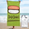 thumbnail image 1 of Kll Fresh Sushi Microfiber Beach Towel Fast Drying,Extra Large 31.5"X63" Sand Free Beach Towel Super Lightweight Towels, 1 of 8