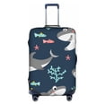 thumbnail image 1 of Kll Friendly Smiling Sharks Luggage Cover Suitcase Cover Suitcase Protector (Luggage not included)-Small, 1 of 8