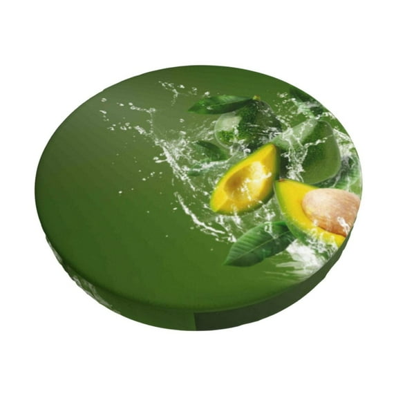 Kll Friut Avocado Round Bar Chair Cushion Cover 12 Inch,Bar Stool Protector With Elastic, Soft Washable