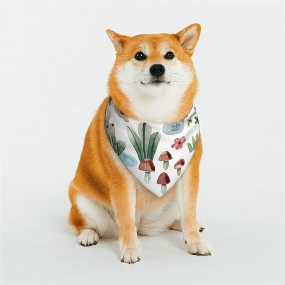 Kll Frog And Forest Plants Dog Bandanas,Triangle Reversible Pet Scarf For Small Medium Large And Extra Large Dogs-Small