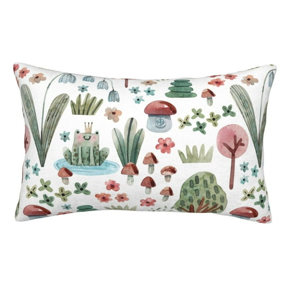 Kll Frog And Forest Plants Pillow Covers Envelope Closure,Super Soft And Cozy Fuzzy Fleece Pillow Case Cover 20"X30"