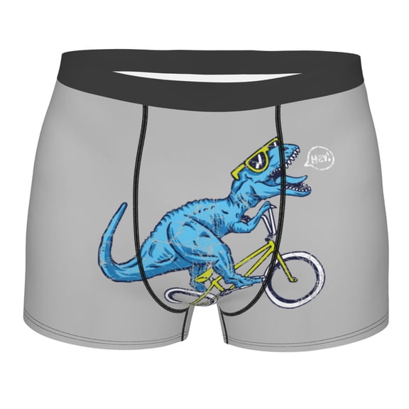 Kll Fun Riding Dinosaur Men'S Cotton Boxer Briefs Underwear-Small