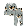 thumbnail image 1 of Kll Funny Beagle Active Dog Print Women'S Long Sleeve Pajamas With Pants Sleepwear Loungewear 2 Set-X-Large, 1 of 9