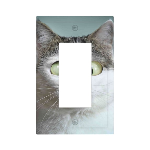 Kll Funny Cat Wall Plate,Gloss Finish,Standard Size 1 - 5" X 3", Polycarbonate Thermoplastic,Electric Receptacle Plug Covers