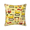thumbnail image 1 of Kll Funny Construction Vehicles Decorative Throw Pillow Covers Velvet Soft For Couch Sofa Bedroom Living Room Outdoor -18"X18", 1 of 8