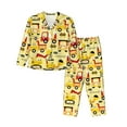 thumbnail image 1 of Kll Funny Construction Vehicles Print Women'S Long Sleeve Pajamas With Pants Sleepwear Loungewear 2 Set-Xx-Large, 1 of 9