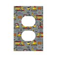 thumbnail image 1 of Kll Funny Construction Wall Plate,Gloss Finish,Standard Size 1 - 5" X 3", Polycarbonate Thermoplastic,Electric Receptacle Plug Covers, 1 of 8