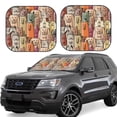 thumbnail image 1 of Kll Funny Dogs Family Windshield Sun Shade 2-Piece Foldable Car Front Window Sunshade For Most Sedans Suv Truck - Auto Sun Blocker Visor Protector Blocks Max Uv Rays - Large, 1 of 7