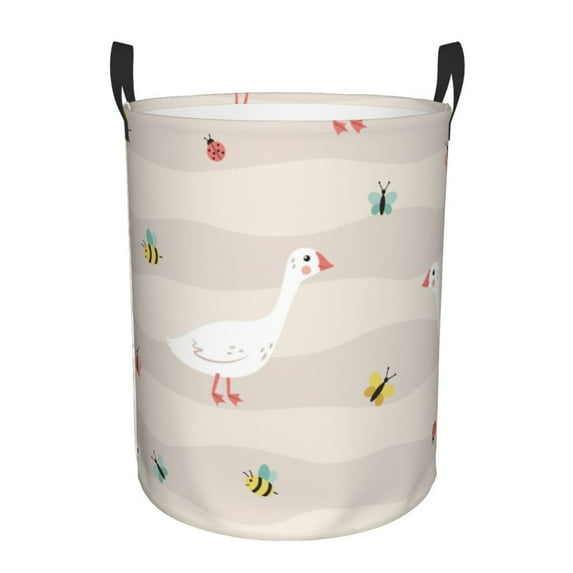 Kll Funny Goose1 Waterproof Foldable Laundry Hamper Bucket With Handles For Storage Bin,Kids Room,Home Organizer (Small)