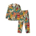 thumbnail image 1 of Kll Funny Owl Bird Sleepwear Mens Flannel Pajamas,Long Cotton Pj Set, 1 of 9